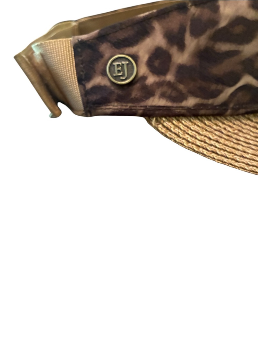 Eric Javits Champ II Squishee Straw Visor Leopard Jaguar Print UPF 50+ OS - Picture 5 of 7